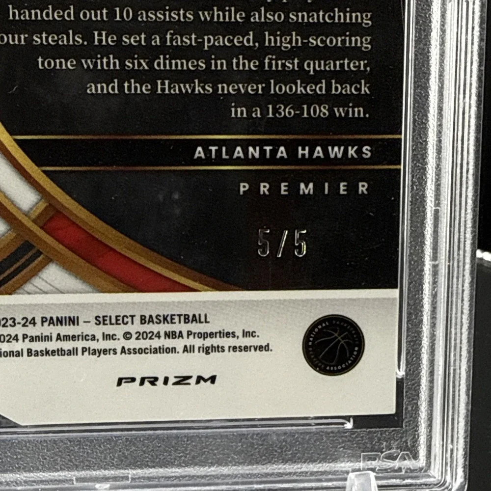 2023-24 Panini Select Dejounte Murray Green Die-Cut /5 Prizm #174 GEM MT PSA 10